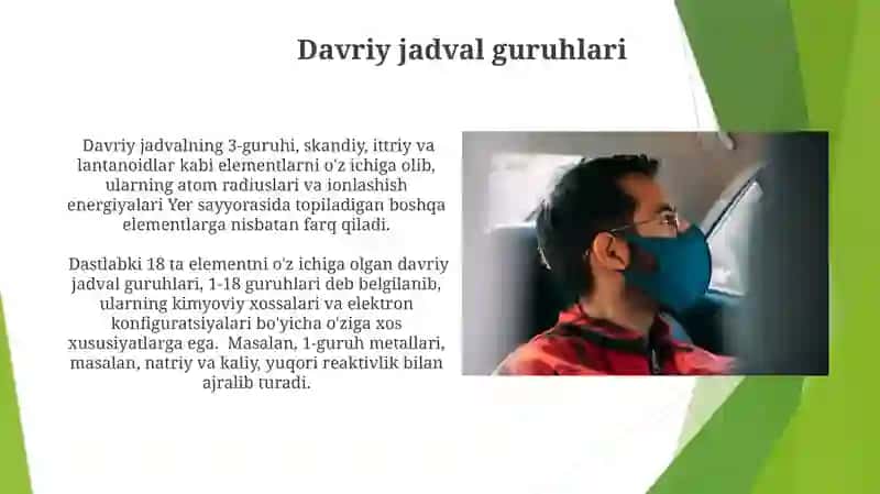 Atomlarning davriy va davriy boʻlmagan xossalari 3