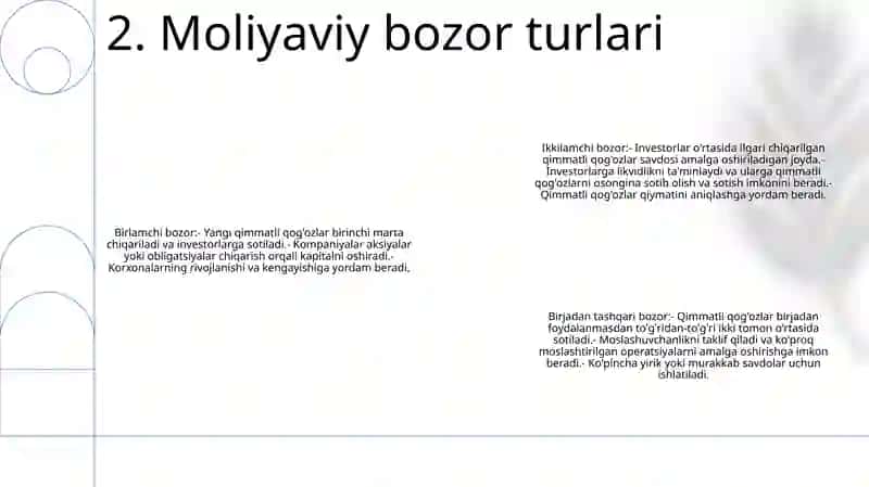 Moliyaviy Bozorning Mohiyati Zarurligi Asosiy Vazifalari Va Turlari 3