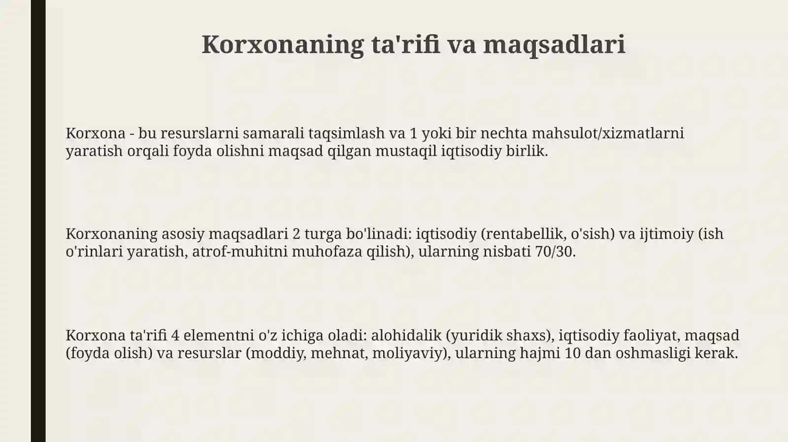 Firmavaularning tashkiliy iqtisodiyasoslari 3