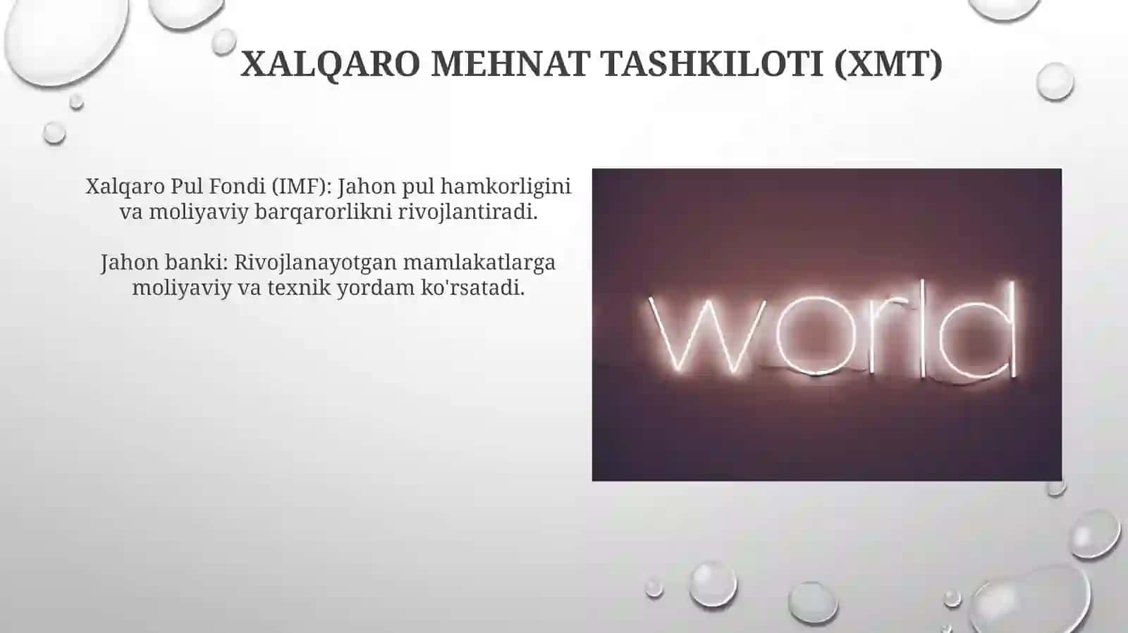 Jahonning yirik iqtisodiy tashkilotlari va ularning roʻli 3