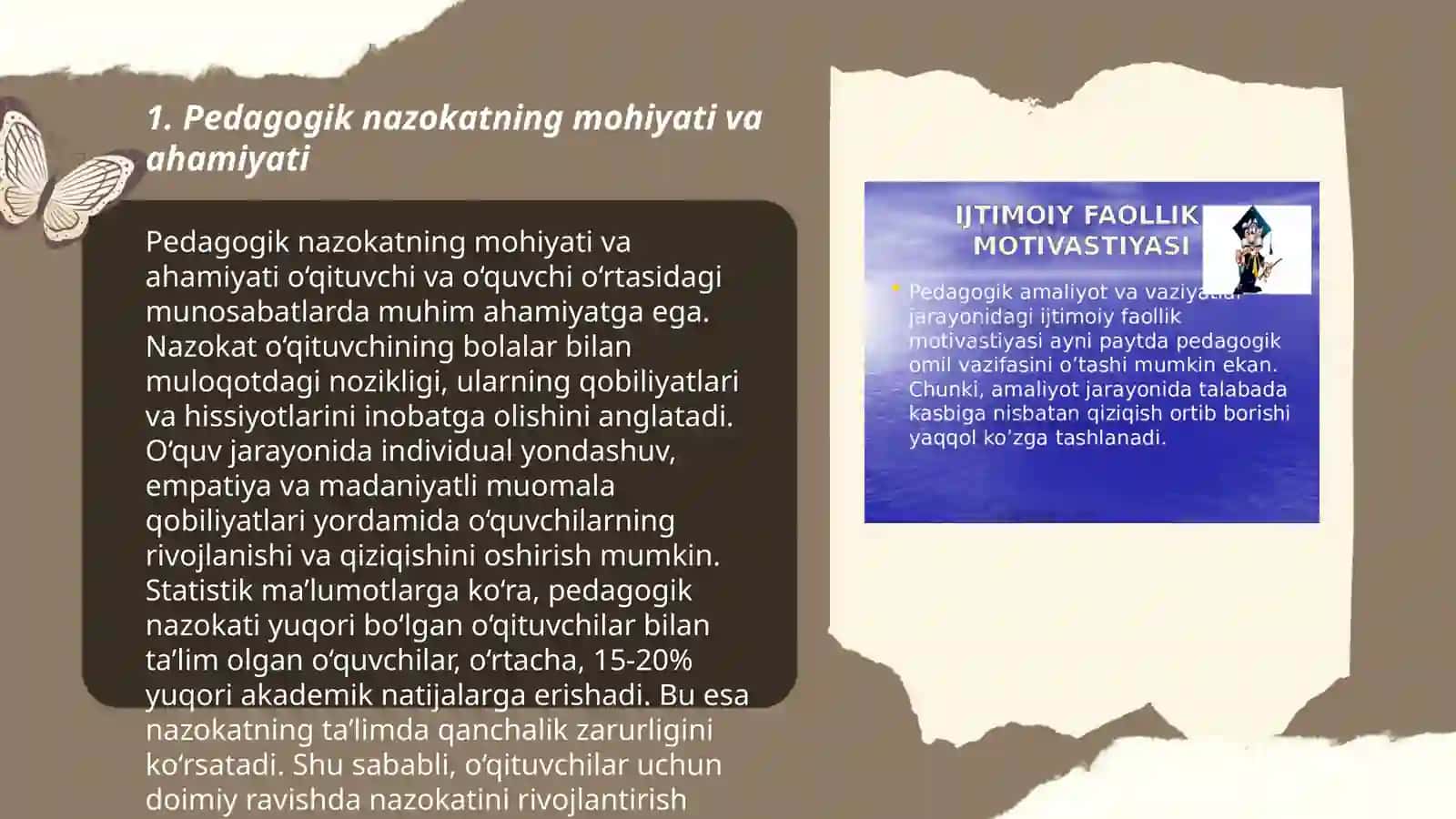 Pedagogik nazokat va xushmuomalalik, kasbiy pedagogik dilkashlikning o'qituvchi xulq-atvorida shakllanishi 3