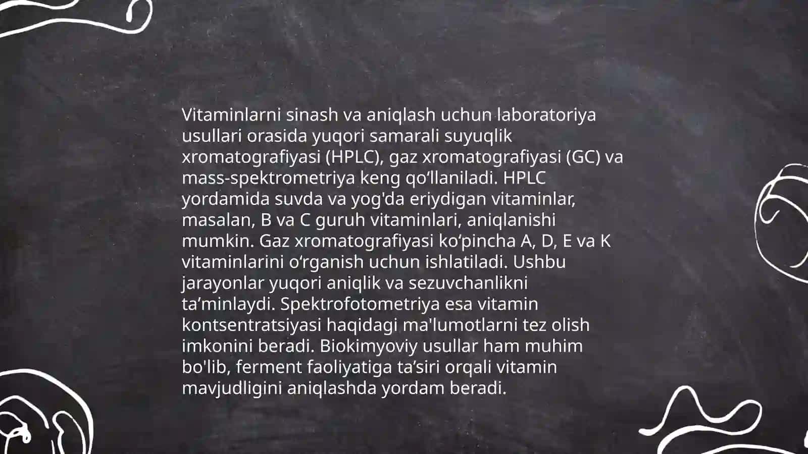 Mevalarda vitaminlarni aniqlash usullari 3