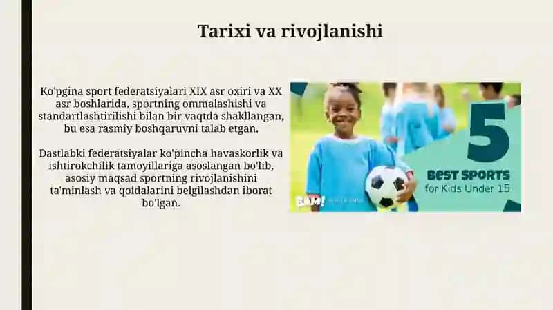 Ko'pgina sport federatsiyalari XIX asr oxiri va XX asr boshlarida 3