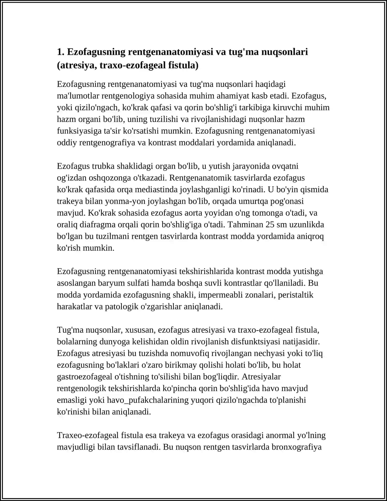 ZARMED UNIVERSITETI BDI0225 MUSTAQIL ISH 3