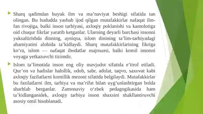 Sharq Mutafakkirlarining Islom Dinining Inson Kamolotiga Ta’siri Haqidagi G‘oyalari 3