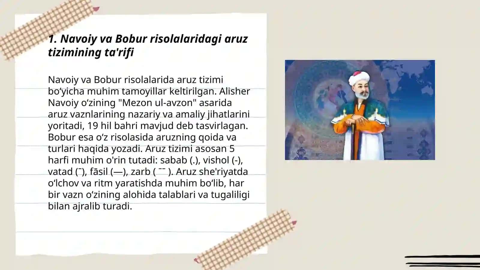 Navoiy va Boburning aruz haqidagi risolalari tahlili 3