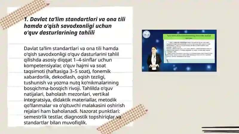 Davlat taʼlim standartlari va ona tili hamda oʻqish savodxonligi uchun oʻquv dasturlarining tahlili 3