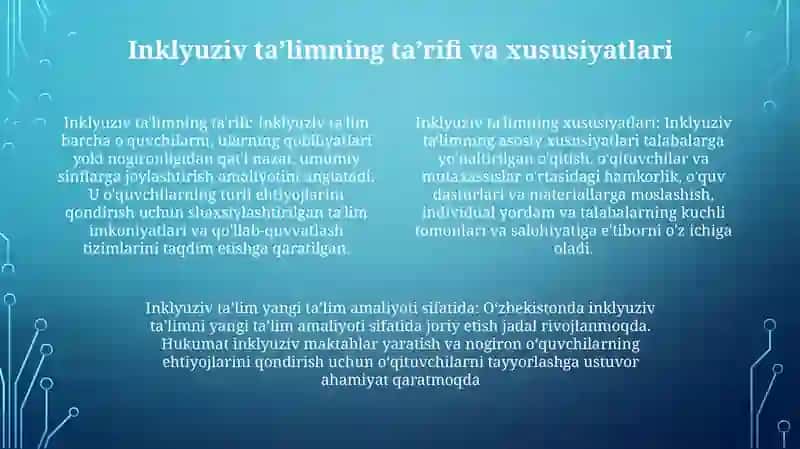 Alohida Yordamga Muhtoj Bolalarning Inklyuziv Talimi Yangi Talimiy Amaliyot Sifatida 3
