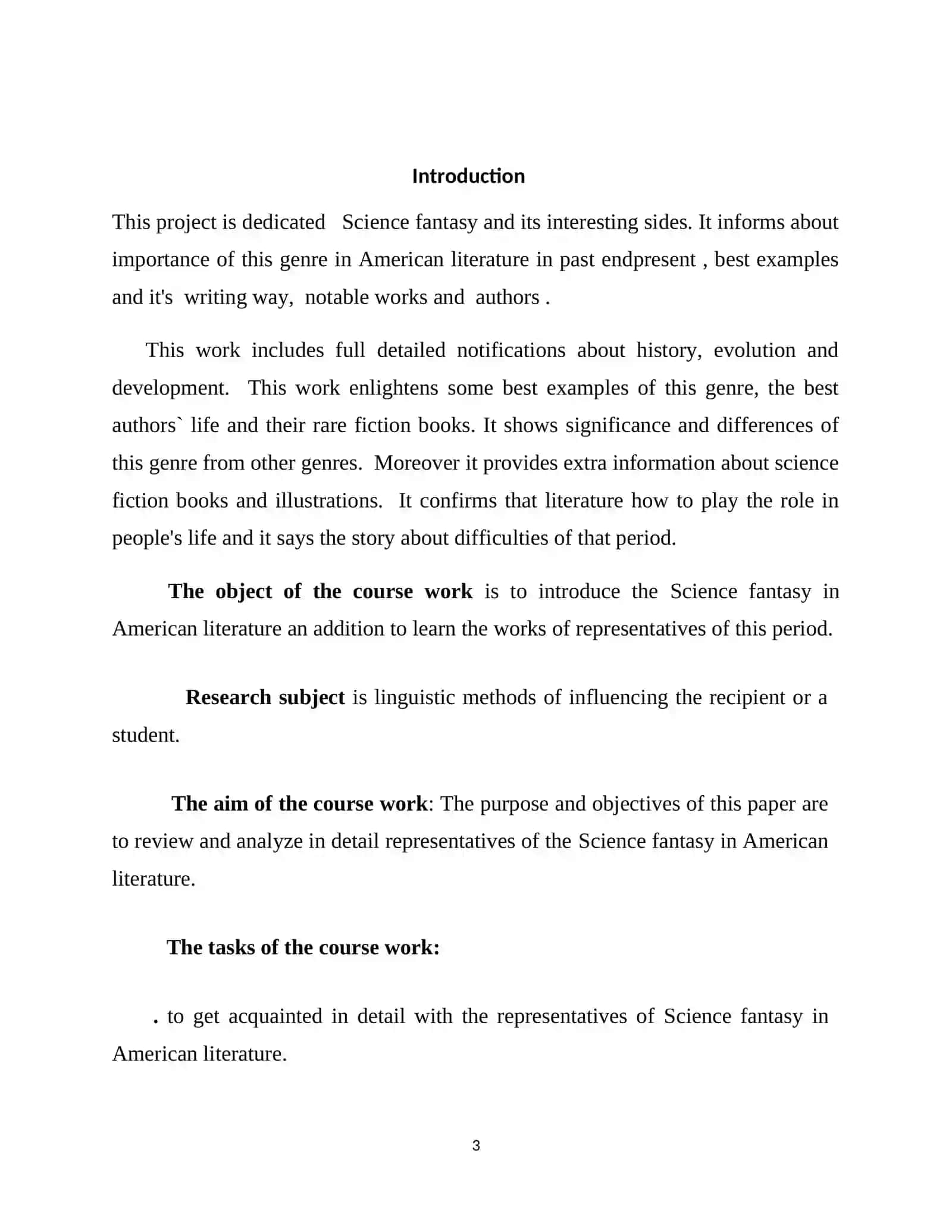 Science fantasy in American literature 3