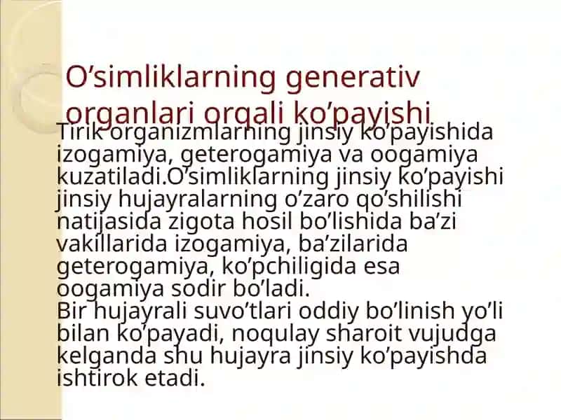 O’simliklarning generativ organlari filogenezi 3