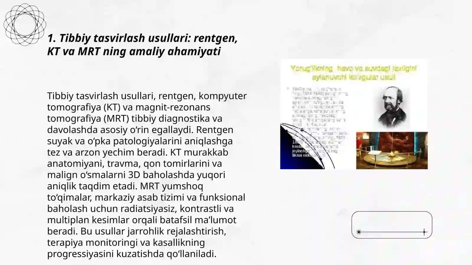 Tibbiy va biologik fizika fanining tibbiyot bilan tibbiyot fani amalyotidagi ahamiyati 3