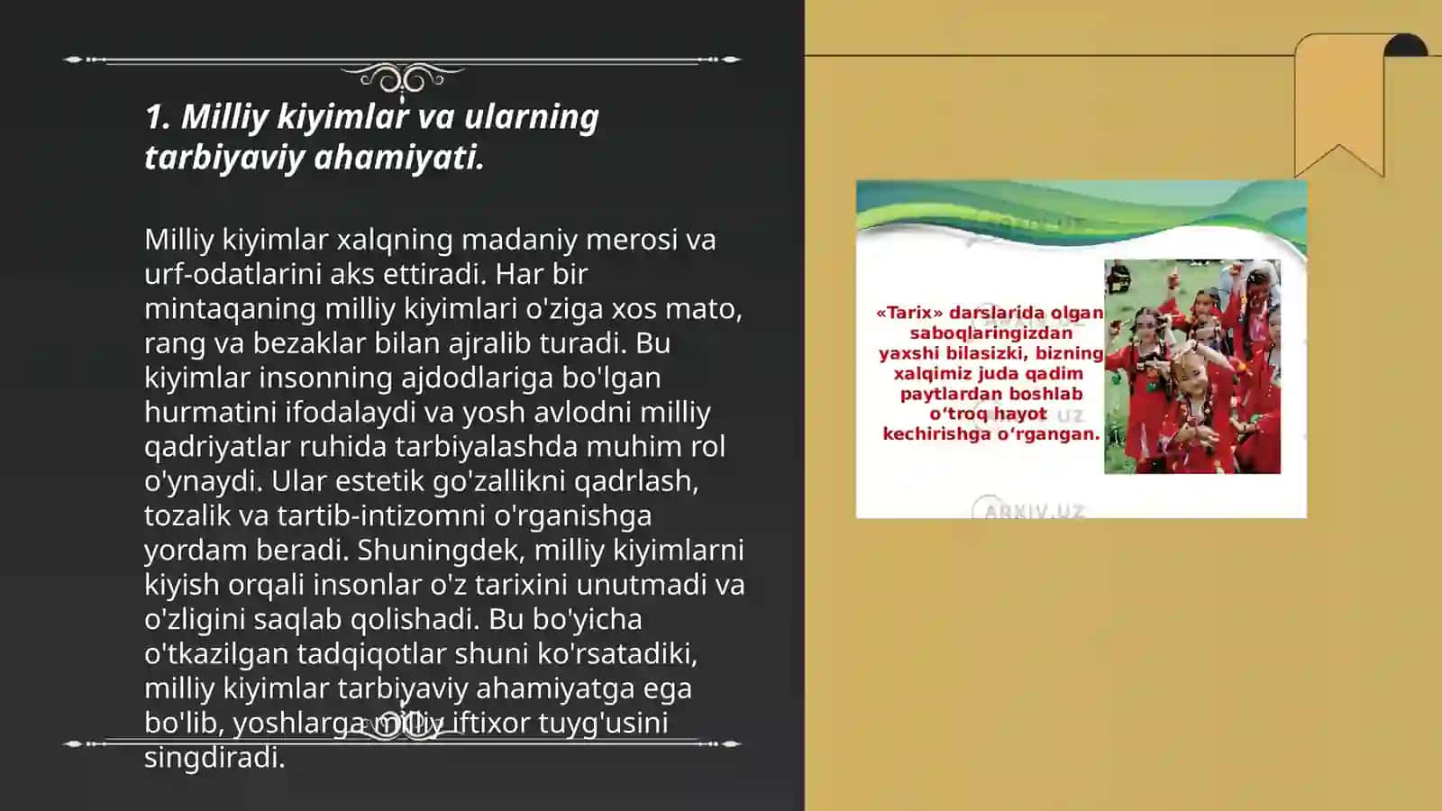 Milliy urf-odat,qadriyat va an'analar- tarbiya asosi 3