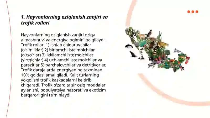 Hayvonlarning ekologik rollari va muhofaza qilish muammolari. Zoogeografiya asoslari 3