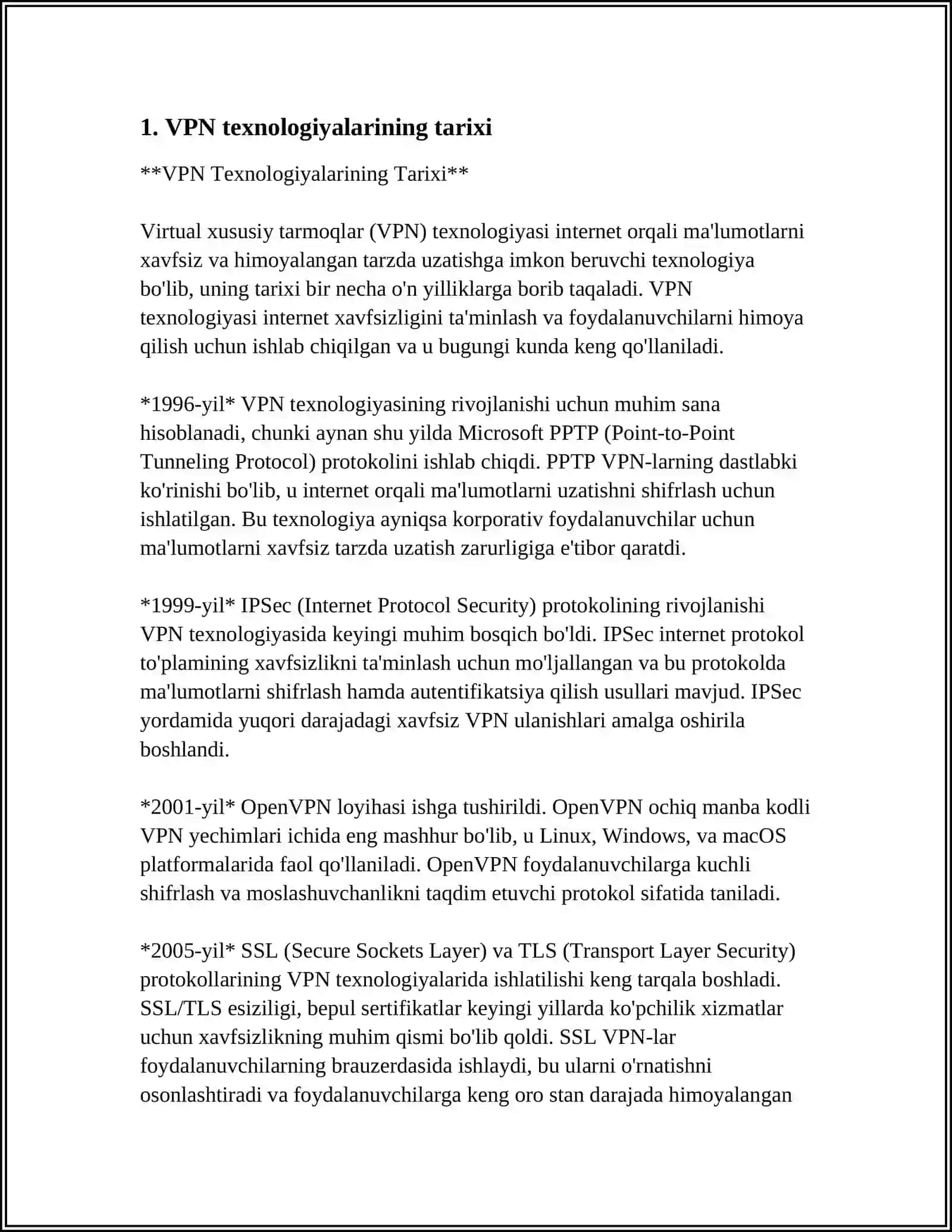 VPN VA UNING XAVFSIZLIK TAʼMINLASH MEHANIZMLARI 3