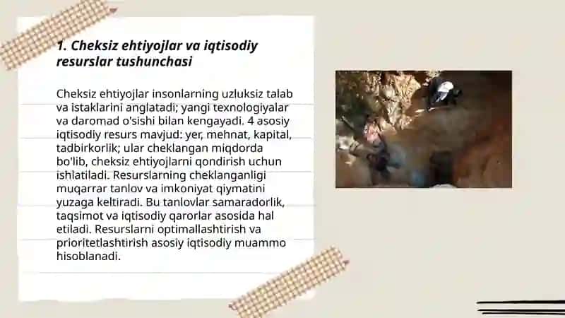Cheksiz ehtiyojlar va resurslarning cheklanganligi 3