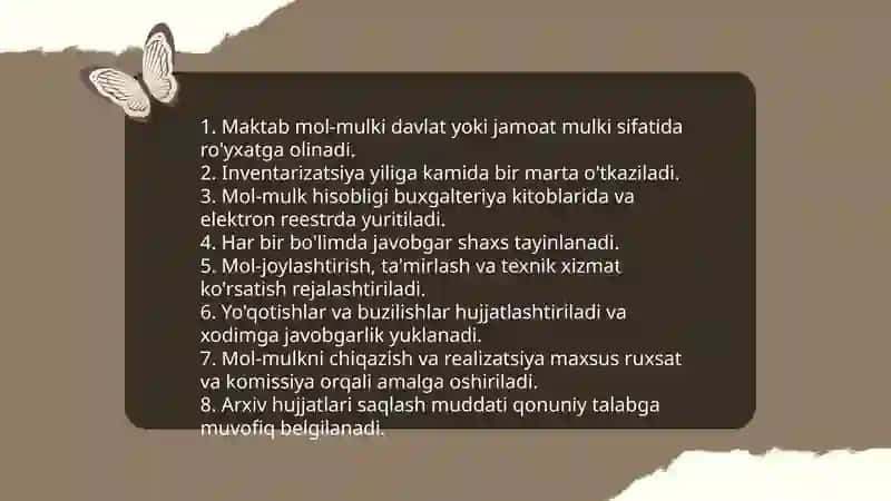 Maktabni boshqarish va unga rahbarlik qilishning qonun qoidalari 3