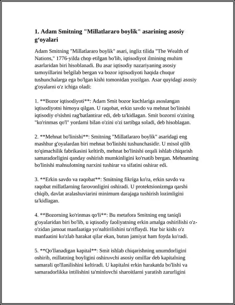 ADM SMITNING MILLATLAR ARO BOYLIGI VA UNING GʻOYALARI 3