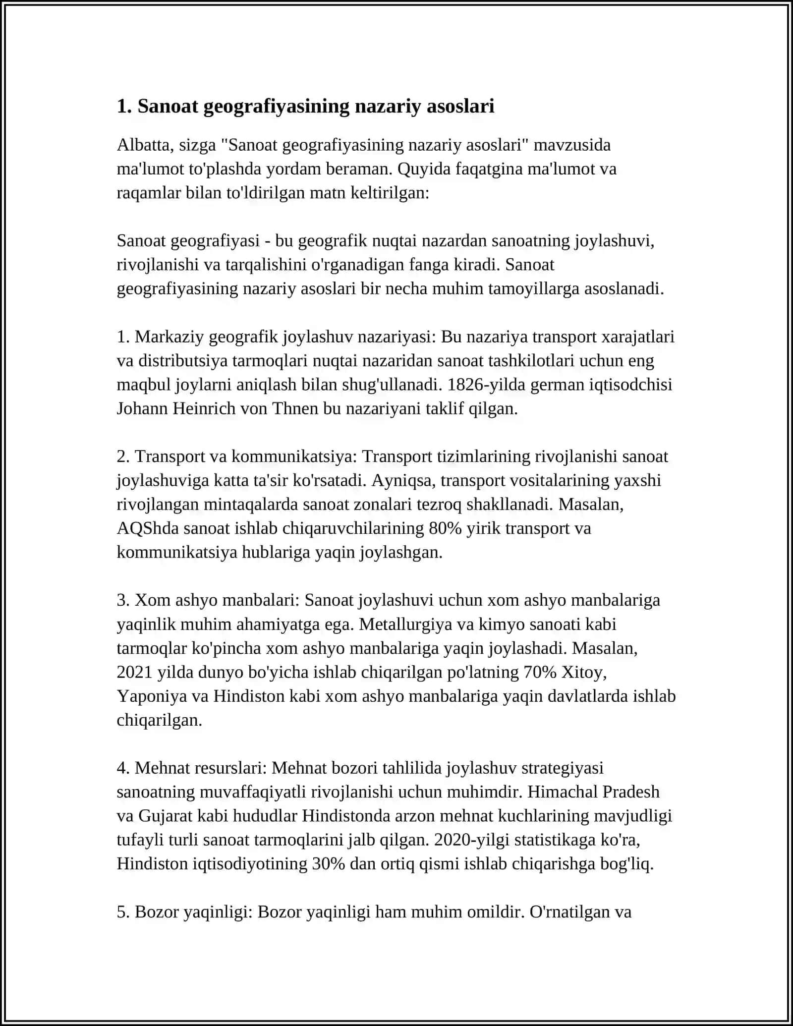 Sanoat geografiyasining nazariy rivojlanishi 3
