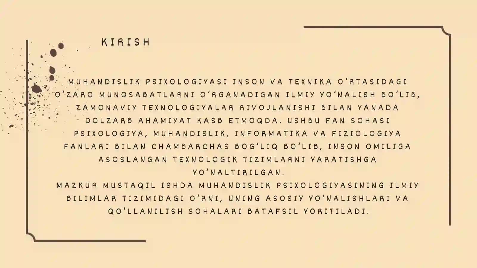 MUHANDISLIK PSIXOLOGIYASINING ILMIY BILIMLAR TIZIMIDAGI O‘RNI 3