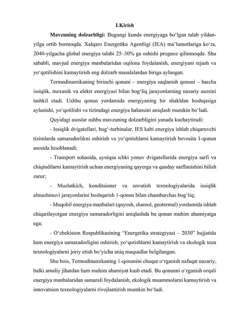 Termodinamikaning 1-qonuni 3