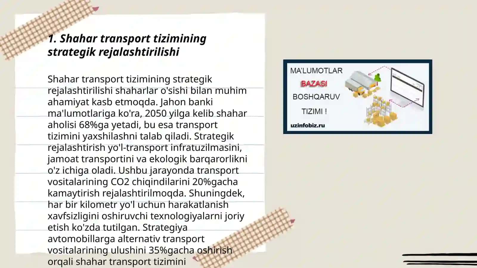 Shaharning tashqi transport aloqalarini tashkil etish 3