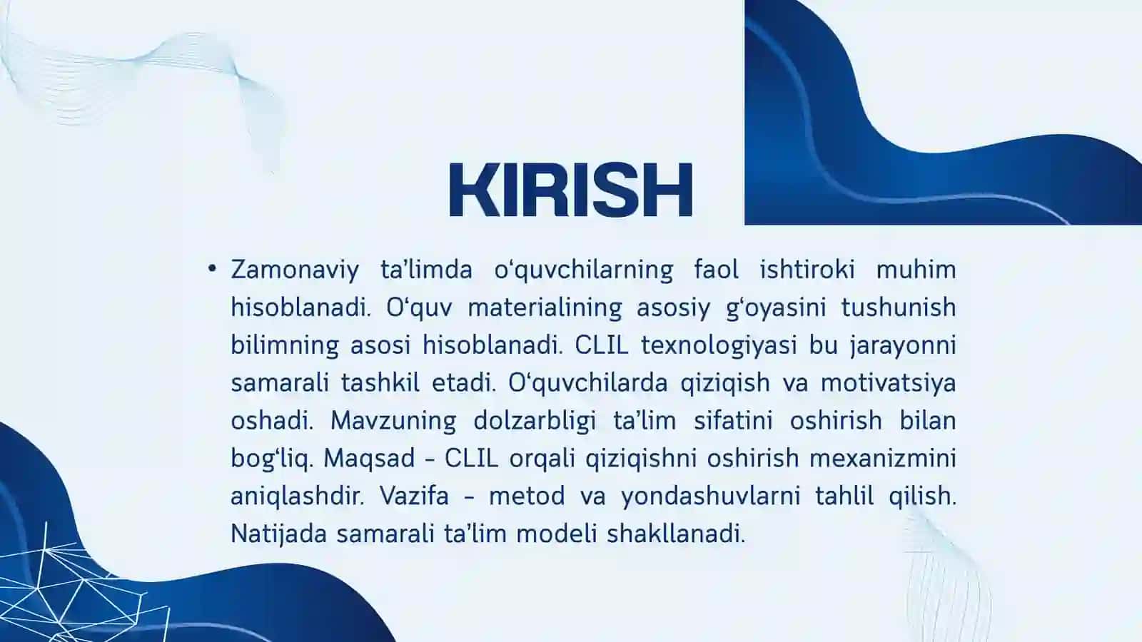 O‘quvchilarning o‘quv materiallarining asosiy g‘oyasini o‘rganishga qiziqishini oshirishda CLIL texnologiyasidan foydalanish 3