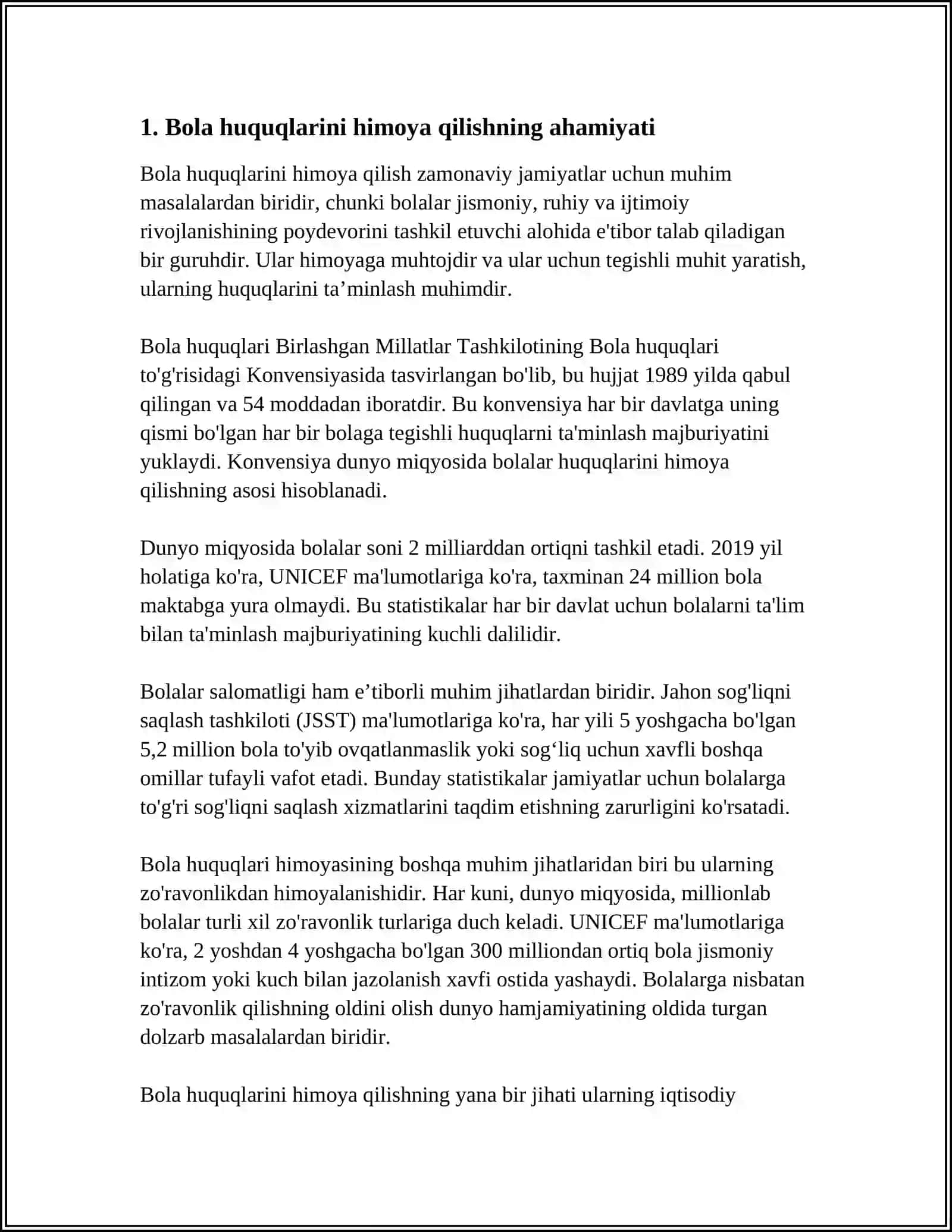 BMT NING " BOLA HUQUQLARI TOʻGʻRISIDAGI KONVENSIYASI" 3