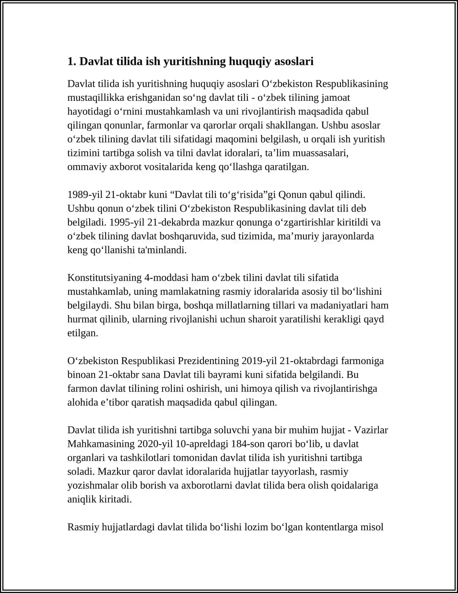 DAVLAT TILIDA ISH YURITISH FANINING MAQSADI VA VAZIFASI 3