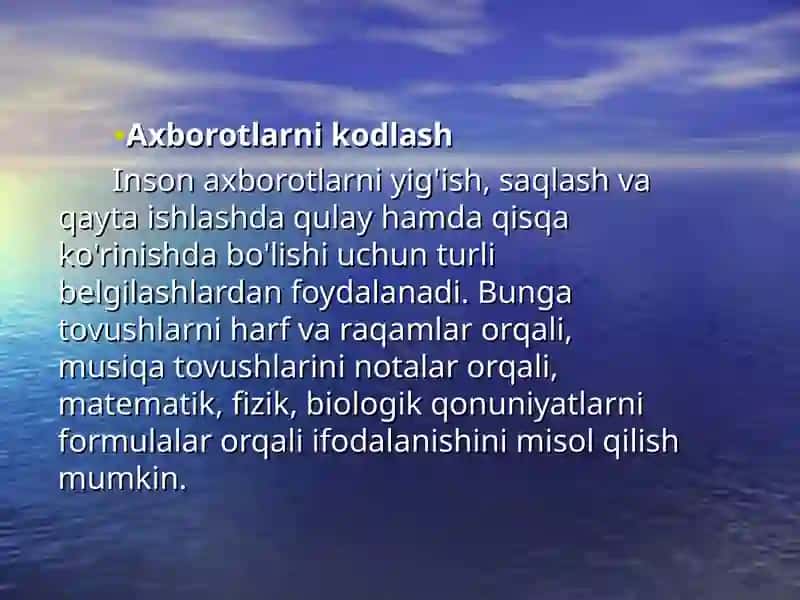 Kompyuterda axborotni ifodalash 3