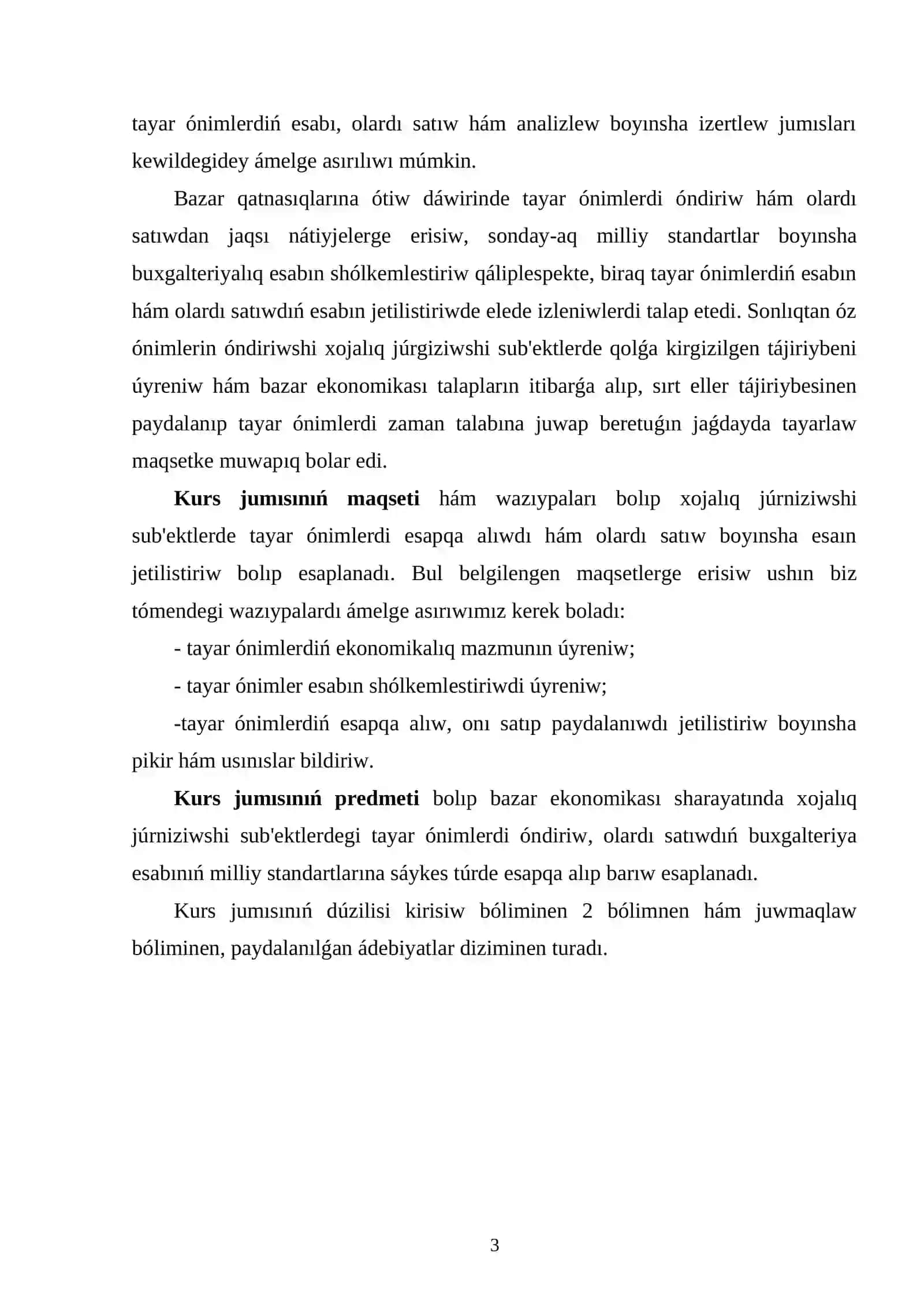 Tayar Ónimler Hám Olardı Satıwdıń Ekonomikalıq Mazmuni 3