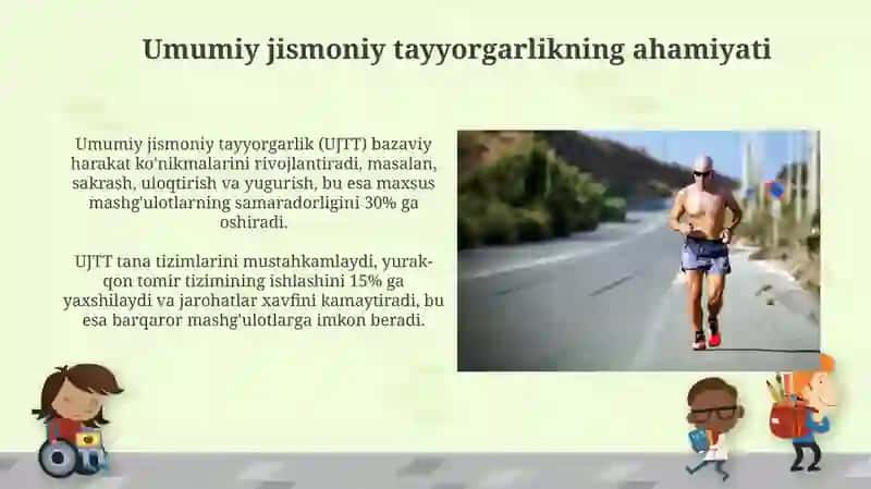 Qisqa masofaga yurishda umumiy jismoniy tayyorgarlik 3