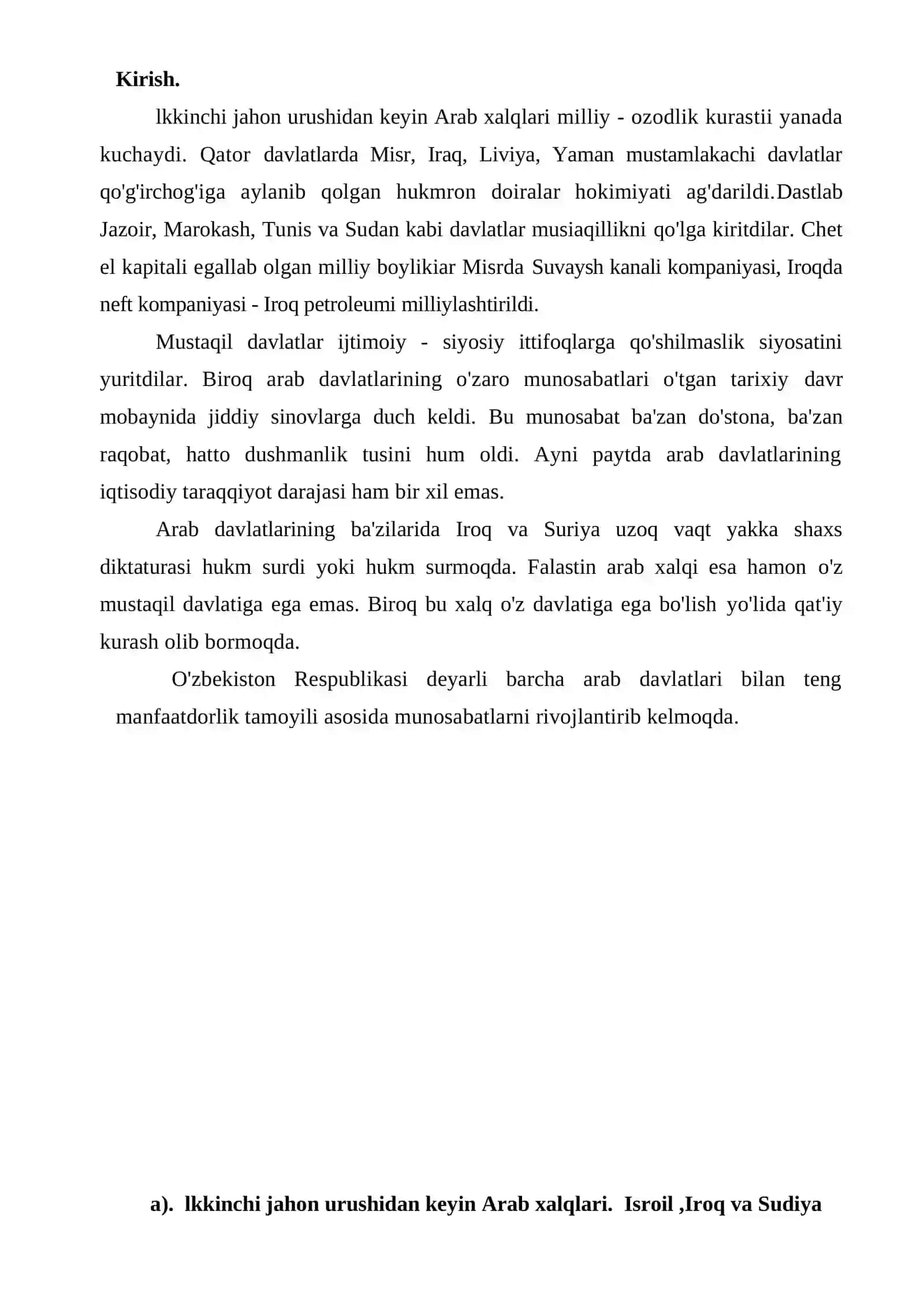 Arab mamlakatlari. II – jahon urushidan keyingi yillarda 3