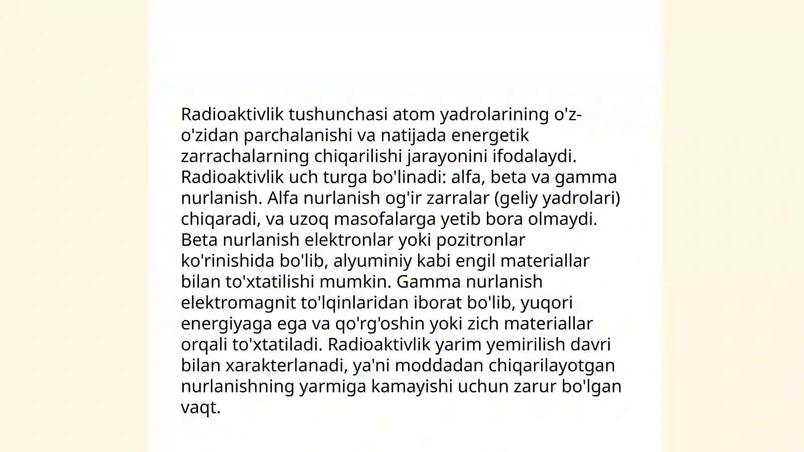 Radioaktivlik holat darajasini aniqlash 3