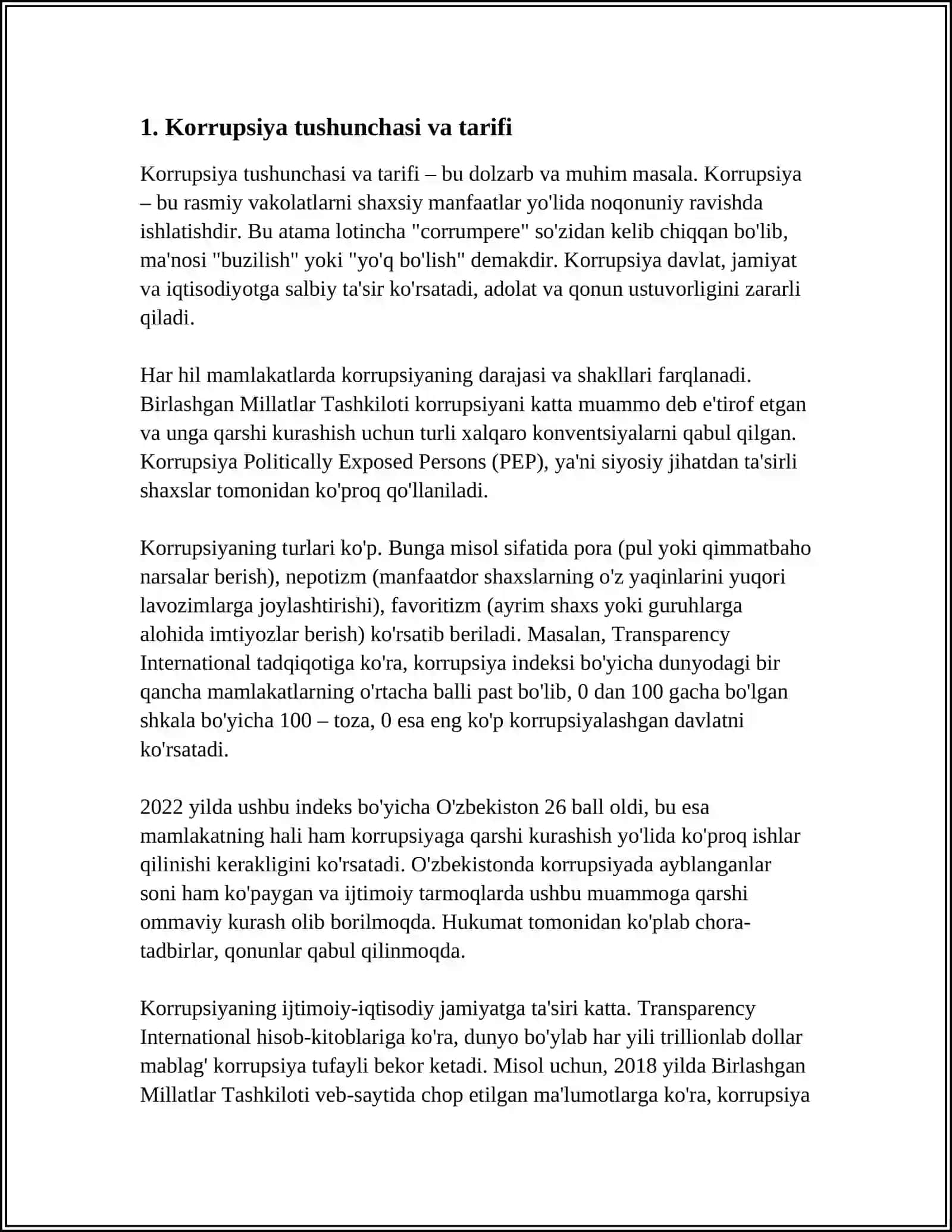 "Korrupsiyaning Mohiyati va Uning Oqibatlari" 3