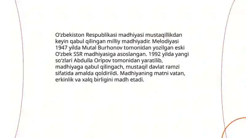 Oʻzbekiston Respublikasi madhiyasi 3