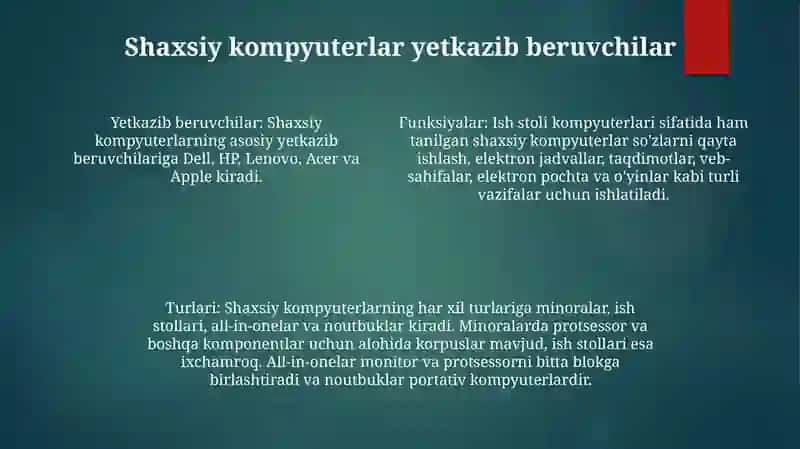 Shaxsiy Kompyuterlarning Taminoti Va Uning Turlari 3
