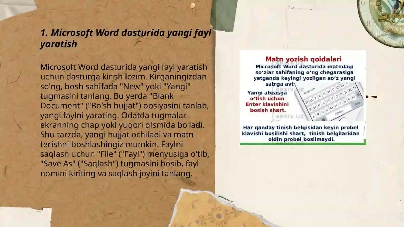 Microsoft Word dasturida fayllar yaratish 3