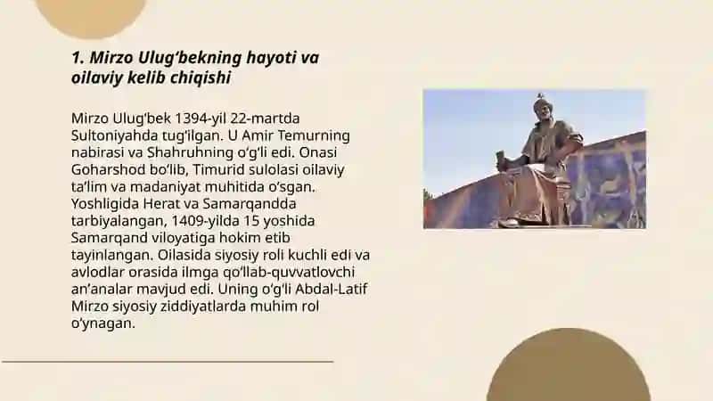 Mirzo Ulugʻbek - davlat arbobi va buyuk olim 3