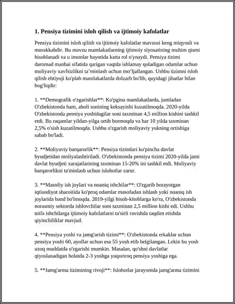 O'zbekistonda Ijtimoiy Sohada Amalga Oshirilayotgan Ishlohtlar 3