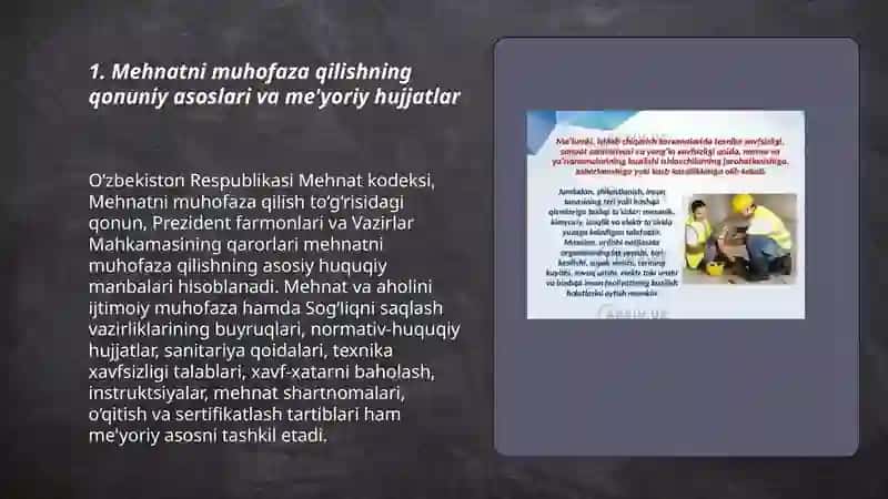Mehnatni muhofaza qilish bo'yicha o'qitish va bilimlarni tekshirish 3