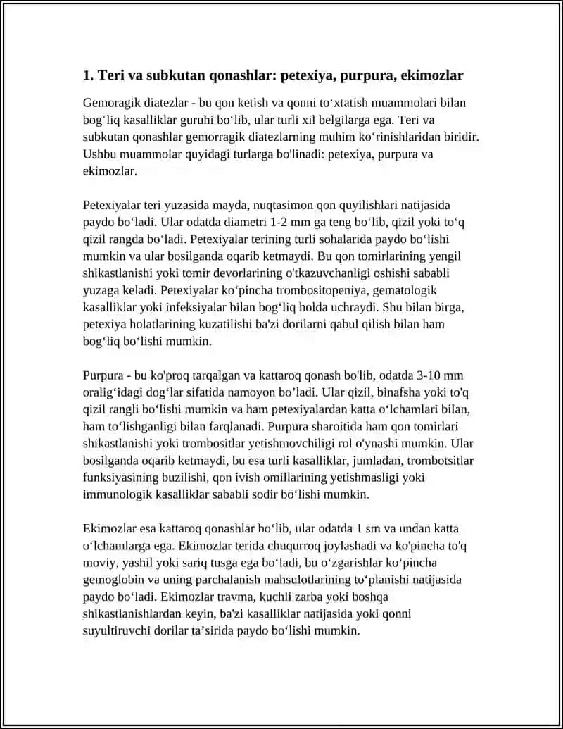 GEMORRAGIK DIATEZLARNING KO'RINISHLARI 3