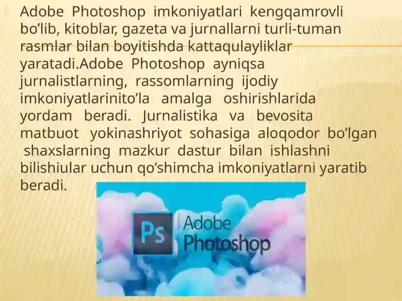 Adobe Photoshop dastur yordamida rasmlarni qayta ishlash 3