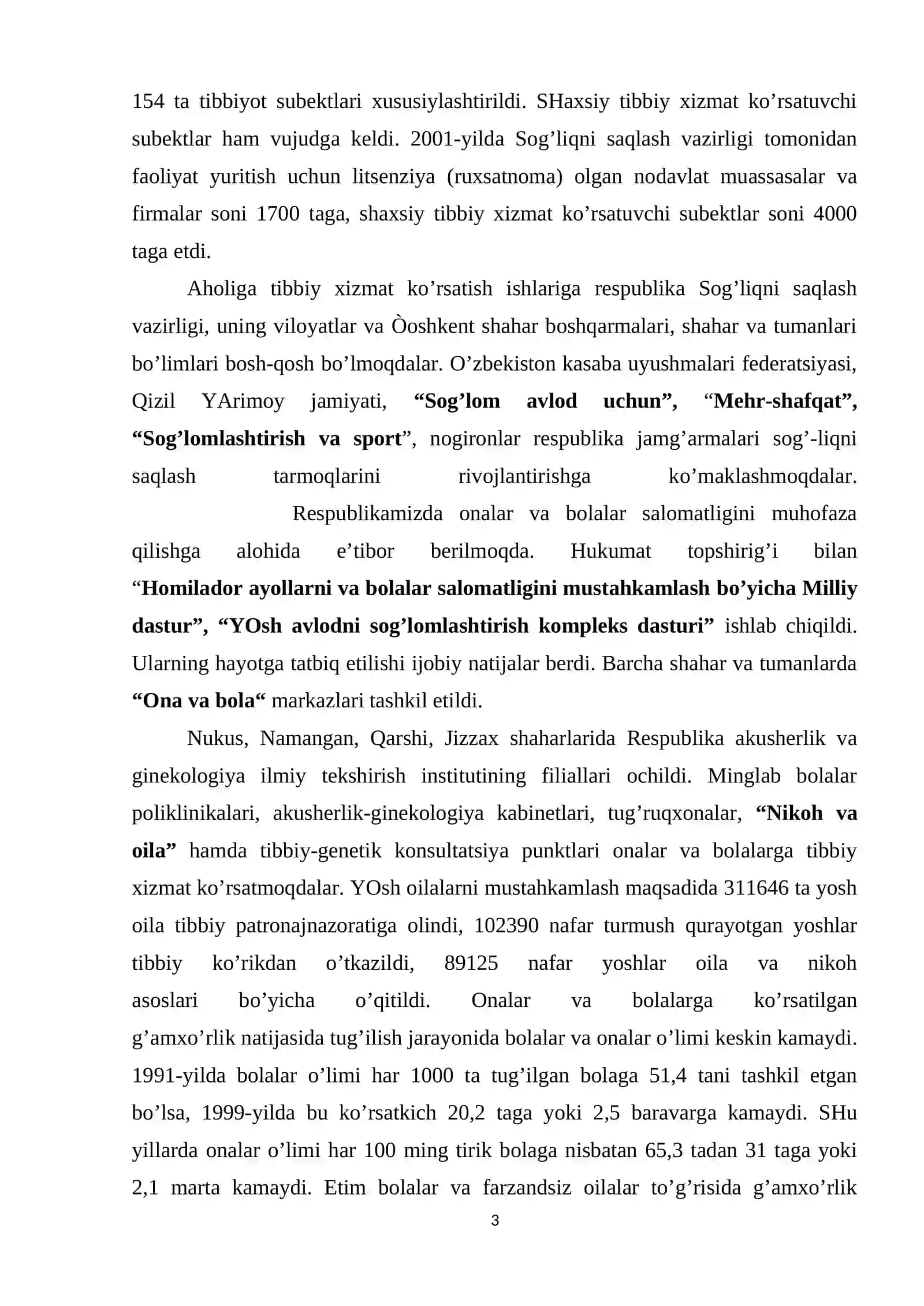 O'ZBEKISTON RESPUBLIKASIDAGI IJTIMOIY O’ZGARISHLAR. Aholi farovonligini oshirish tadbirlari 3