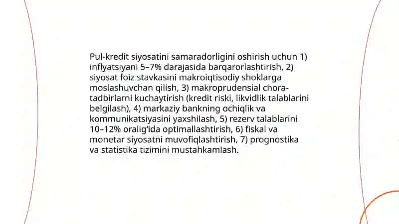 Moliyaviy Barqarorlikni Yaxshilash Chora Tadbirlarini Yaxshilash 3