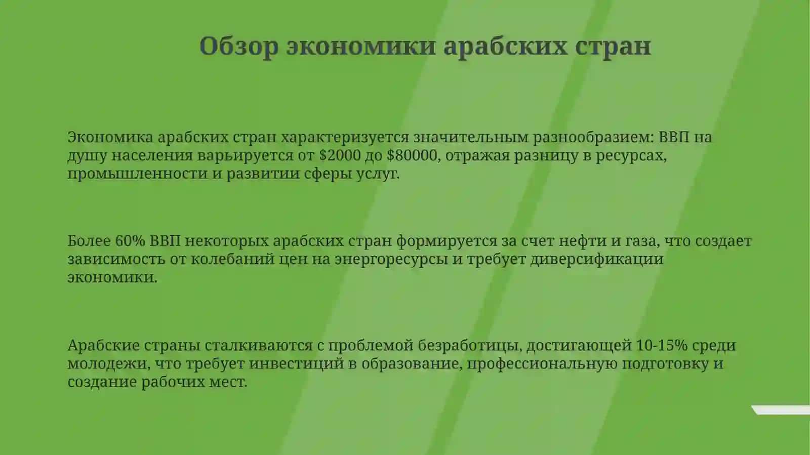 Arab mamlakatlari iqtisodiyotitarmoqlarigeografiyasi 3