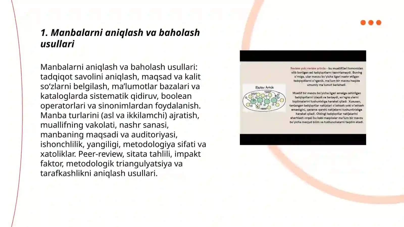 Manbalarni aniqlash va baholash usullari 3