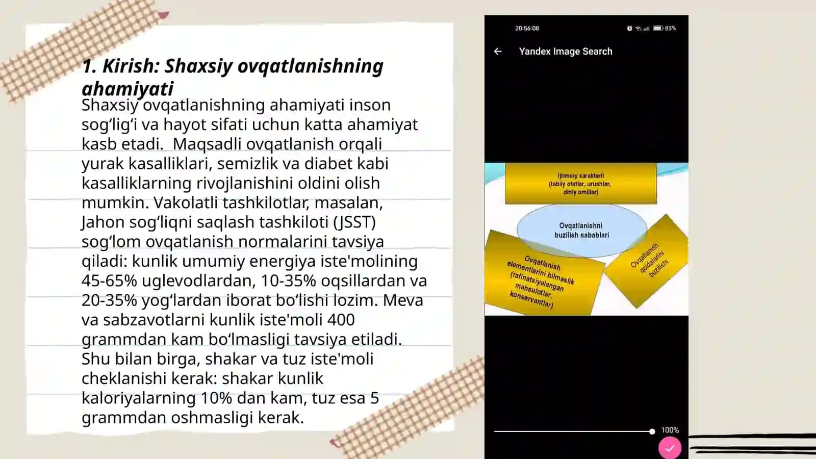 Shaxsiy ovqatlanishning adekvatligini o'rganish va baxolash 3