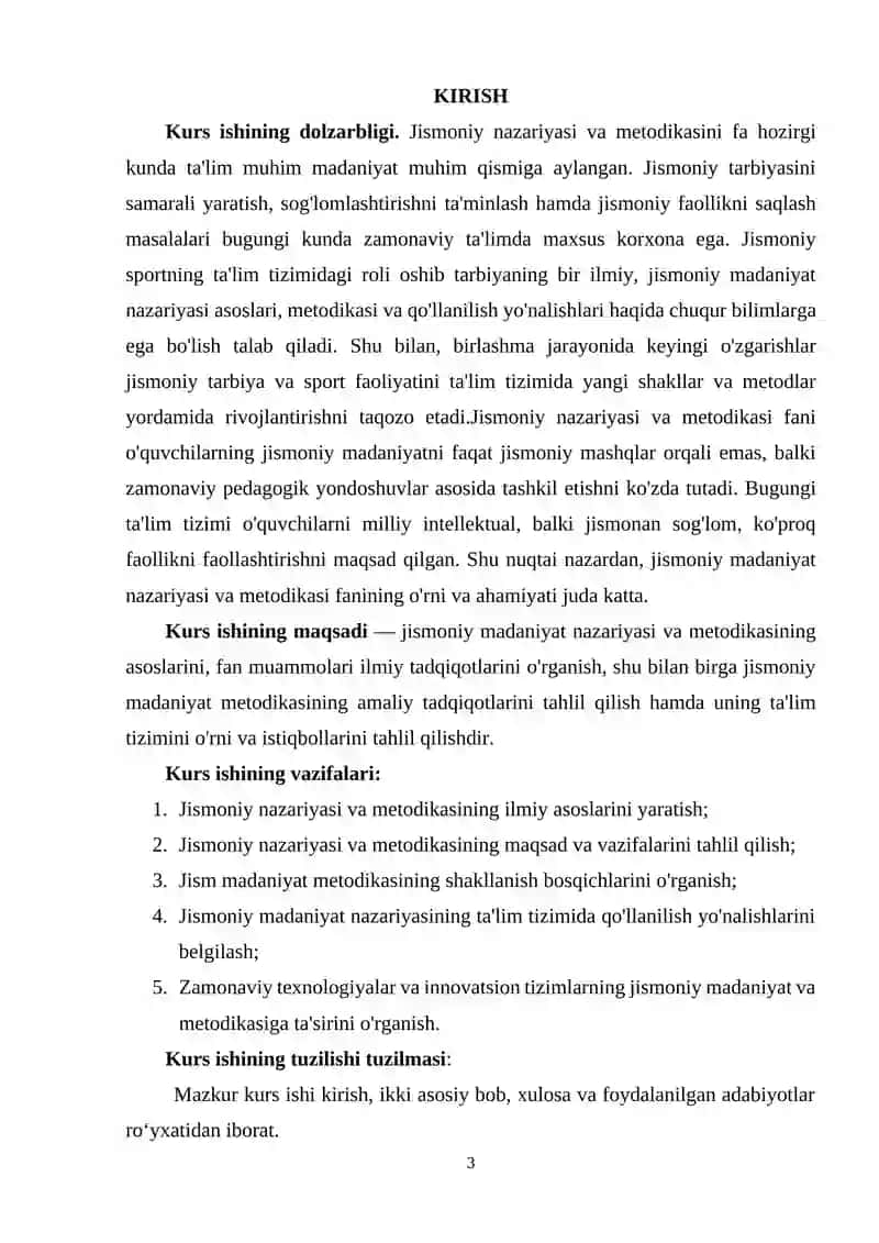 Jismoniy Madaniyat Nazariyasi va Metodikasi Fanining Maqsadi va Vazifalari 3