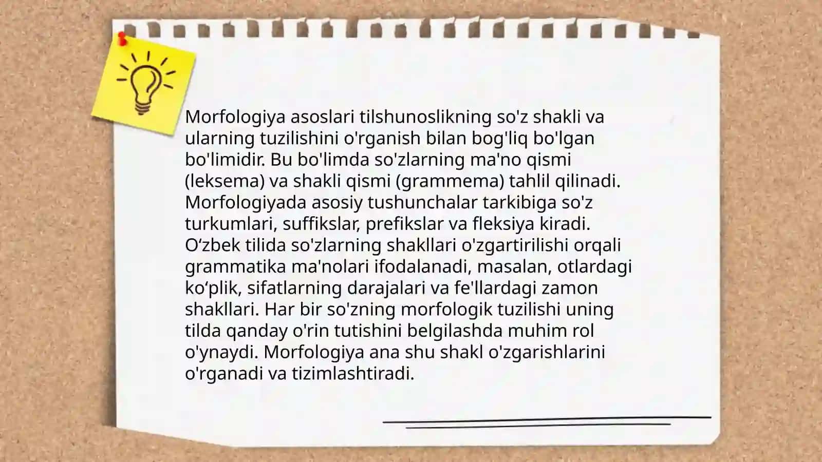 Morfologia; yordamchi so'zlar 3