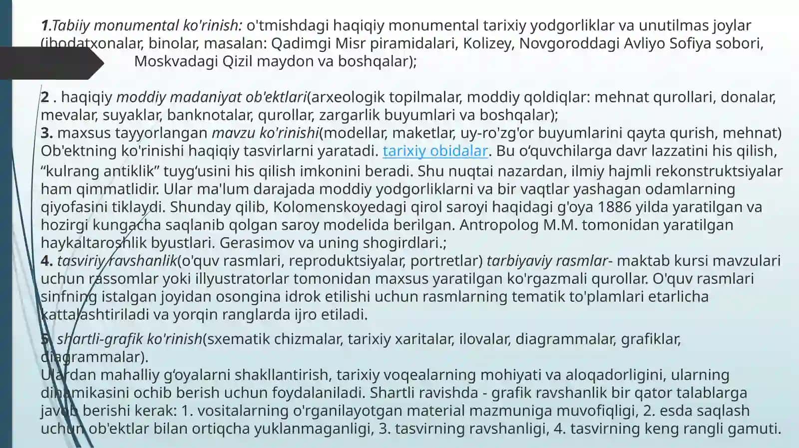 O’qitishning ko’rgazma livositalari 3